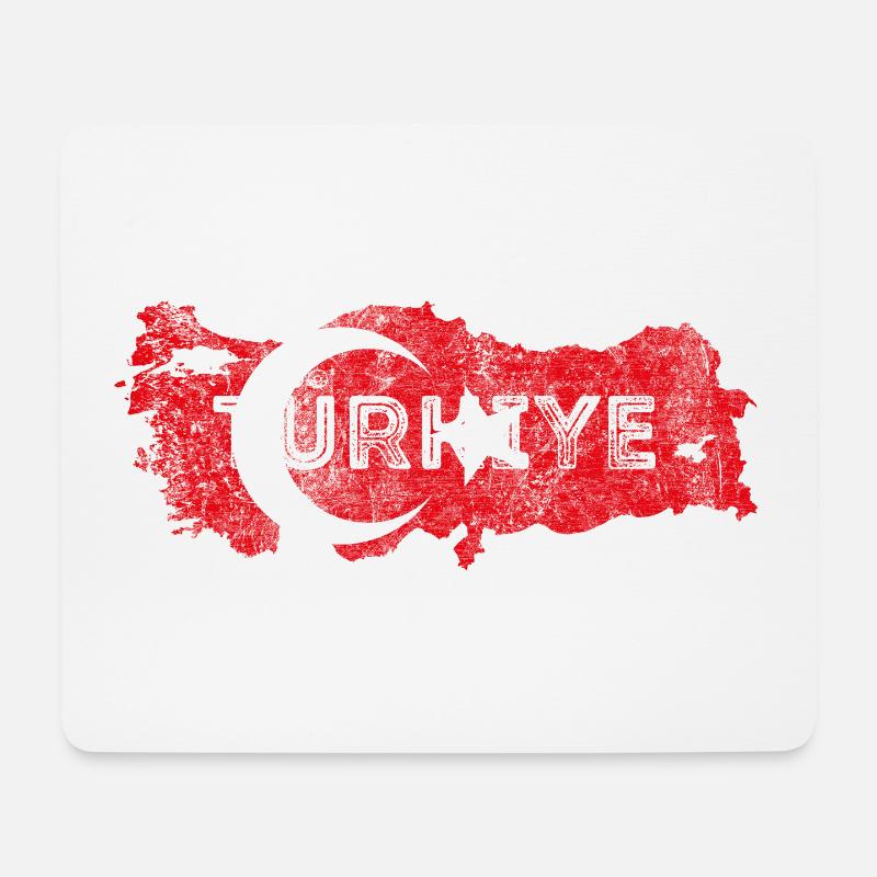 Türkei Kartenform und Flagge - Mousepad (Querformat) - Weiß