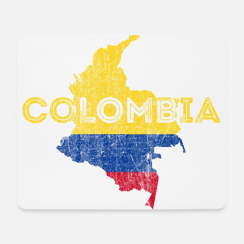 Kolumbien Kartenform und Flagge - Mousepad (Querformat) - Weiß