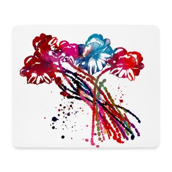 flowers,abstract,floral, graffiti,painting, flower - Mouse Pad (horizontal) - white - Front