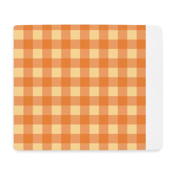 Retro 70's Buffalo Plaid Pattern Yellow & Orange - Mouse Pad (horizontal) - white - Front
