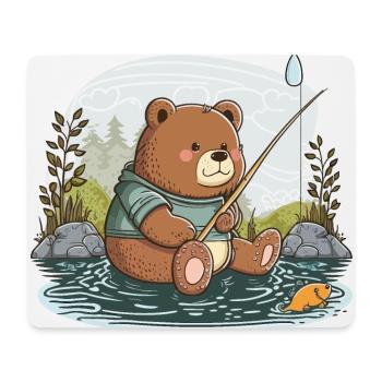 Fishing Bear - Mouse Pad (horizontal) - white - Front