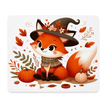 Fuchs Herbst 12 - Mousepad (Querformat) - Weiß - Vorne