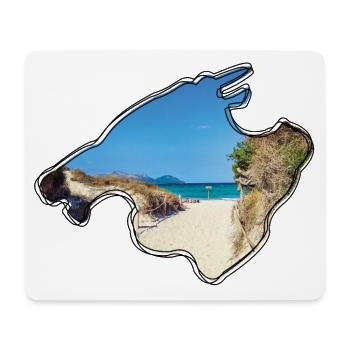 Carte de Majorque avec image Playa de Muro - Tapis de souris (format paysage) - blanc - Devant