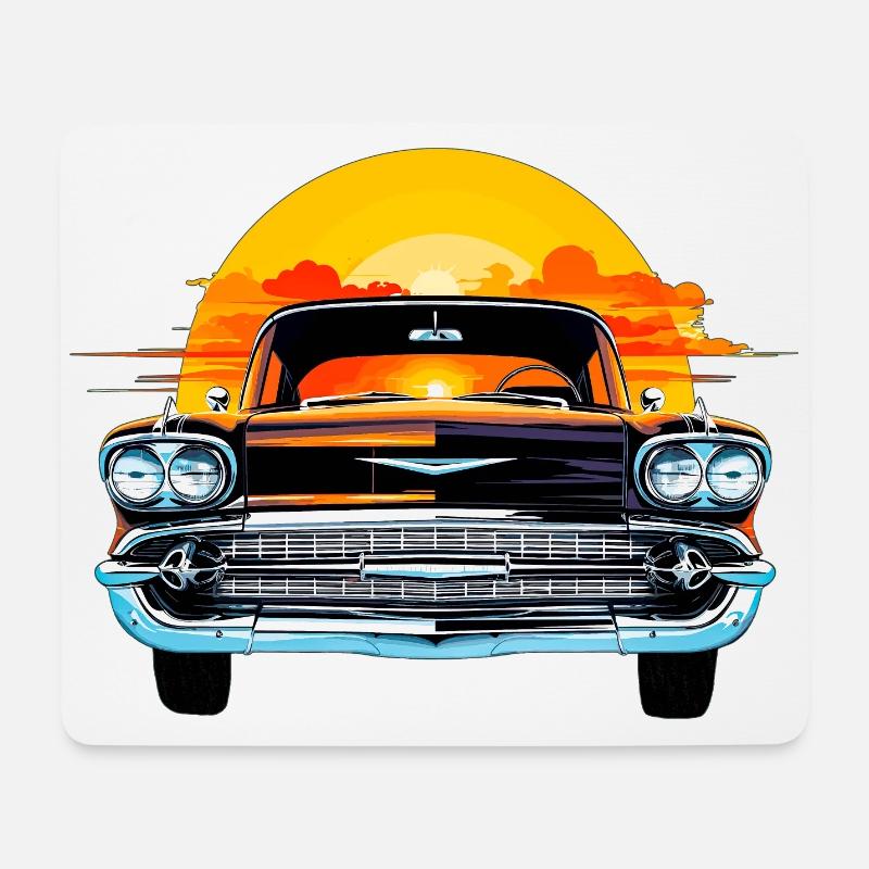 Sonnenuntergang Chevy - Mousepad (Querformat) - Weiß