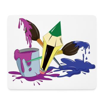 Pinsel Farbe Stift Maler Künstler Geschenk - Mousepad (Querformat) - Weiß - Vorne