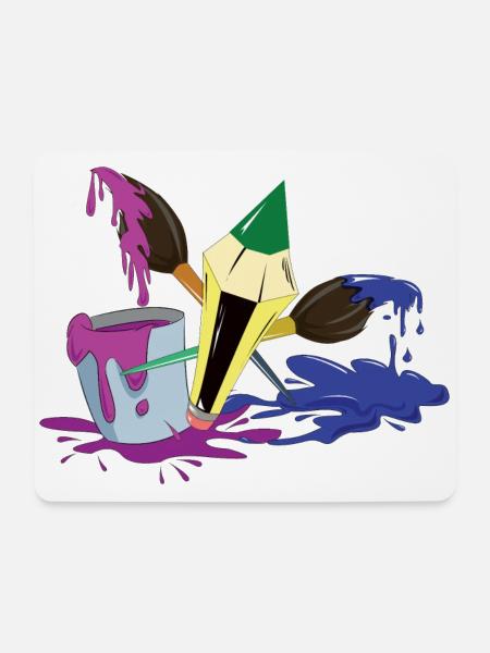 Pinsel Farbe Stift Maler Künstler Geschenk - Mousepad (Querformat) - Weiß