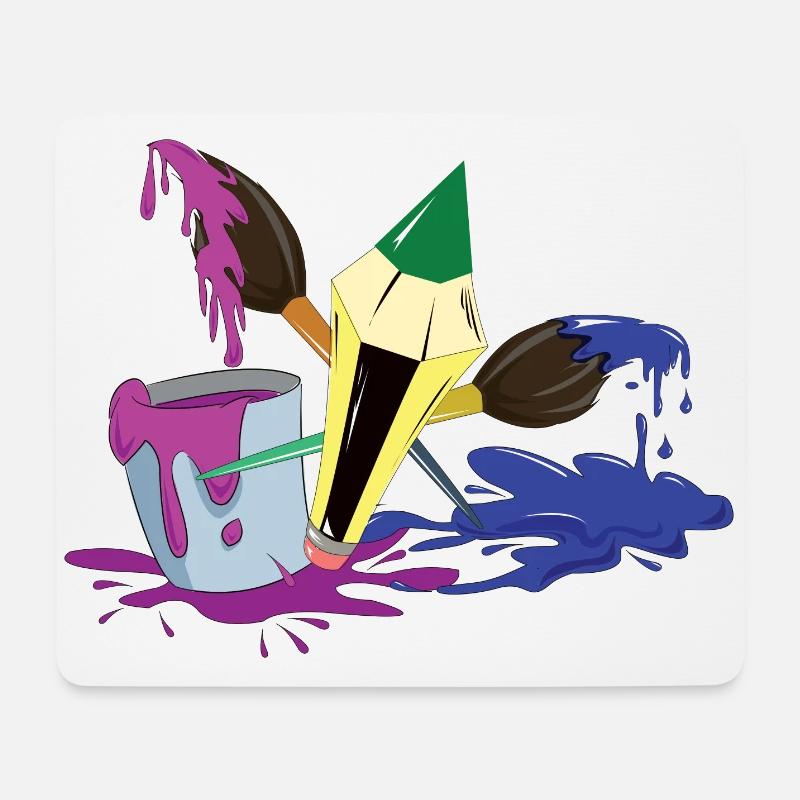Pinsel Farbe Stift Maler Künstler Geschenk - Mousepad (Querformat) - Weiß