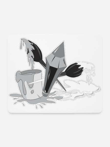 Pinsel Farbe Stift Maler Künstler Geschenk - Mousepad (Querformat) - Weiß