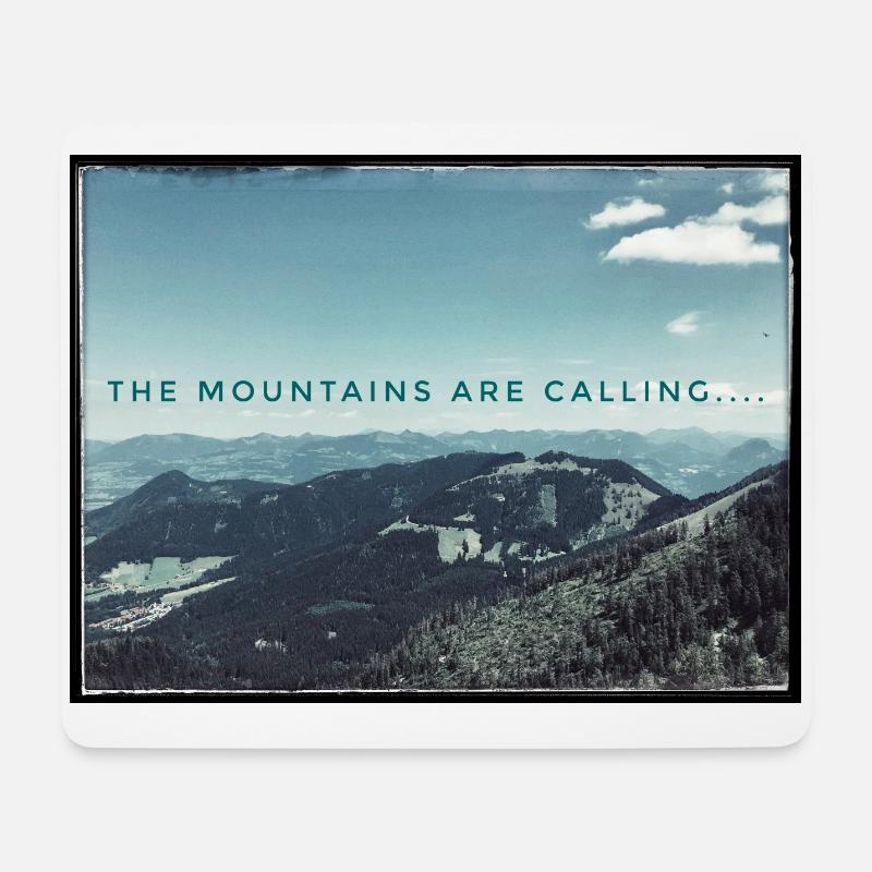 Die Berge rufen an - Mousepad (Querformat) - Weiß