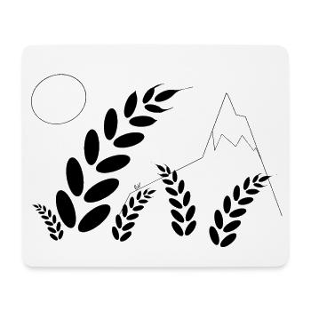 Landschaft und Ähren von Weizen - Mousepad (Querformat) - Weiß - Vorne
