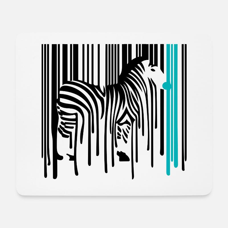 DRIPPY ZEBRA Barcode Graffiti Street Art - Mouse Pad (horizontal) - white