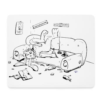 lapin de corona en mode lock-down 🐇 - Tapis de souris (format paysage) - blanc - Devant