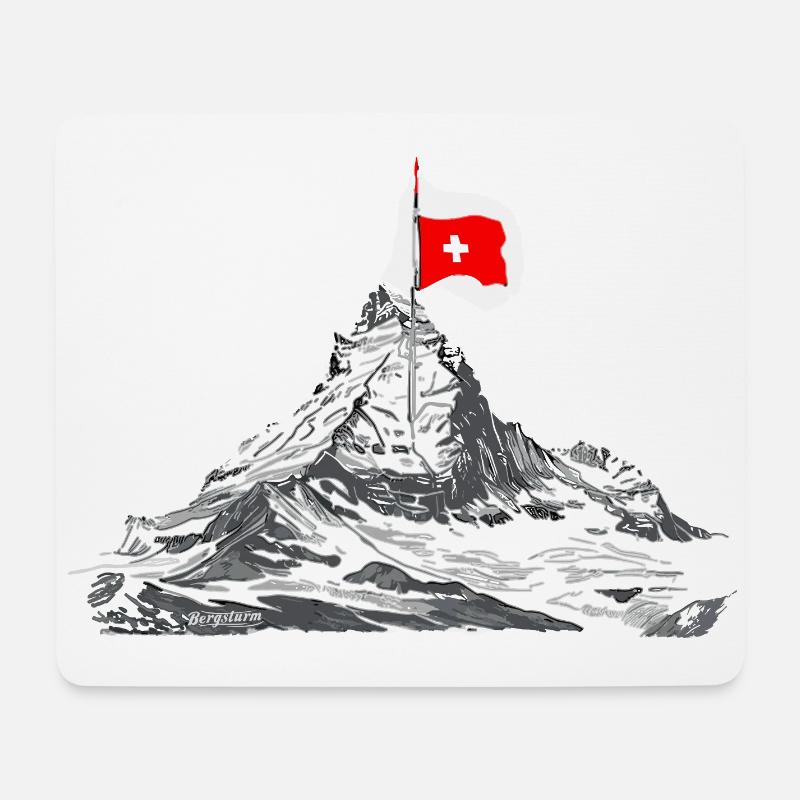 Berg Matterhorn Zermatt Souvenier kaufen - Mousepad (Querformat) - Weiß