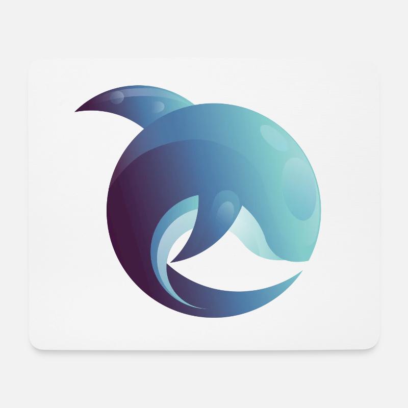 Dolphin forever blue / Delfine Illustration - Mousepad (Querformat) - Weiß