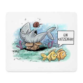 Katzenhai - Mousepad (Querformat) - Weiß - Vorne