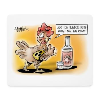 Blindes Huhn - Mousepad (Querformat) - Weiß - Vorne