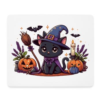 Gruseliges Kätzchen Halloween 2 - Mousepad (Querformat) - Weiß - Vorne