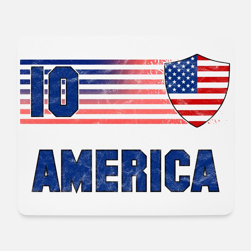 USA Fußball Mannschaft - Mousepad (Querformat) - Weiß