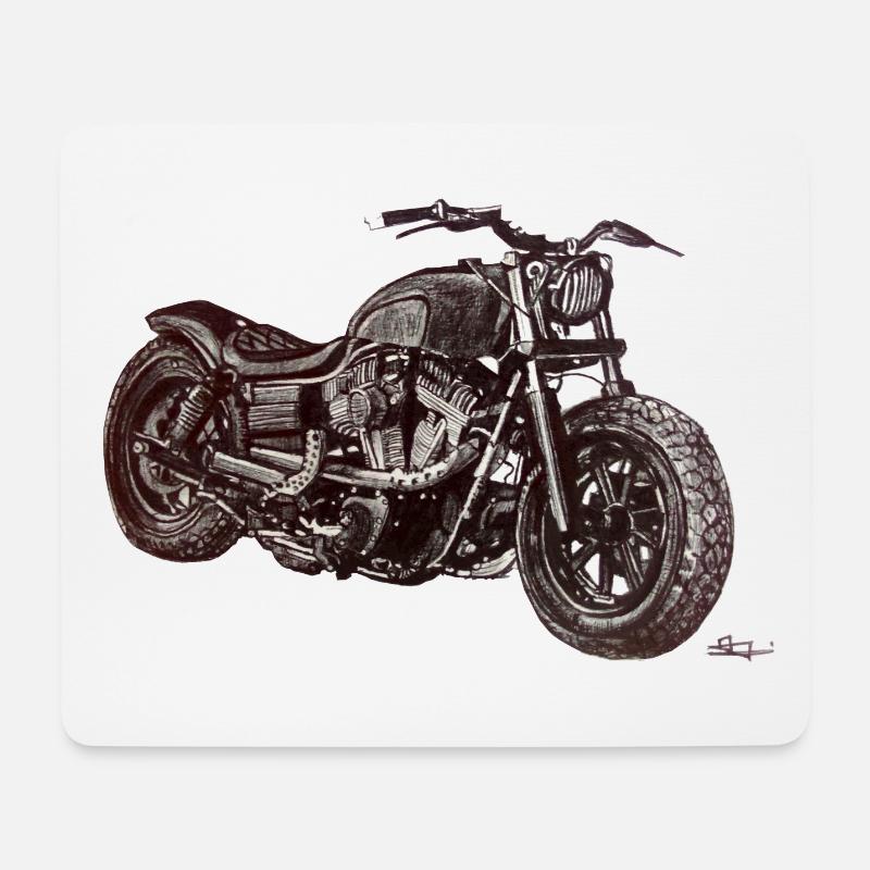 MOTO-Konzept Old School Rennwagen - Mousepad (Querformat) - Weiß