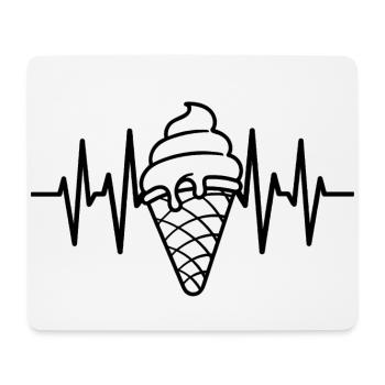 Ice cream love ice heartbeat - Mouse Pad (horizontal) - white - Front