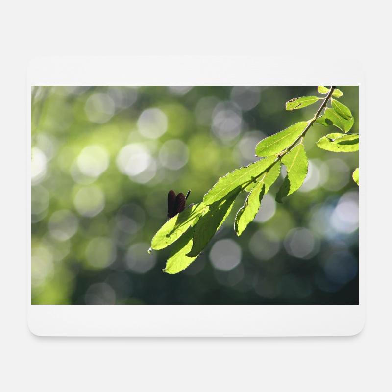 Calopteryx hinter dem Blatt - Mousepad (Querformat) - Weiß