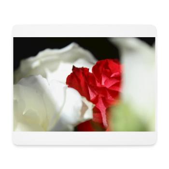 Weiße und rote Rosen - Mousepad (Querformat) - Weiß - Vorne