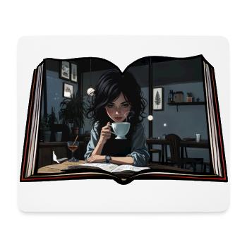 Read book with coffee - Mouse Pad (horizontal) - white - Front