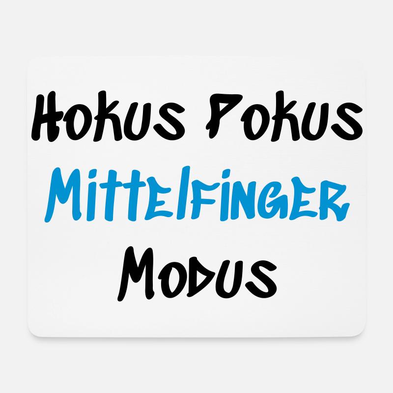 Hokus Pokus Mittelfinger - Mousepad (Querformat) - Weiß