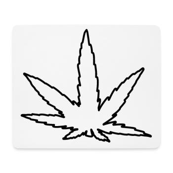 Feuille de cannabis - Tapis de souris (format paysage) - blanc - Devant
