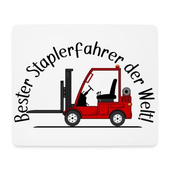 Staplerfahrer rot beste Staplerfahrer der Welt - Mousepad (Querformat) - Weiß - Vorne