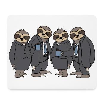 Funny Sloths Group Bureau Équipe Collègues de café - Tapis de souris (format paysage) - blanc - Devant