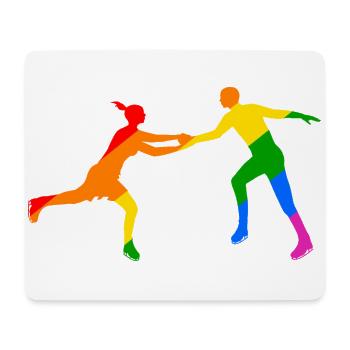 Duo de patineurs colorés - Tapis de souris (format paysage) - blanc - Devant