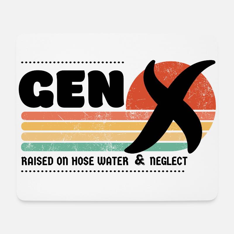 Gen X Sunset - Black - Mouse Pad (horizontal) - white
