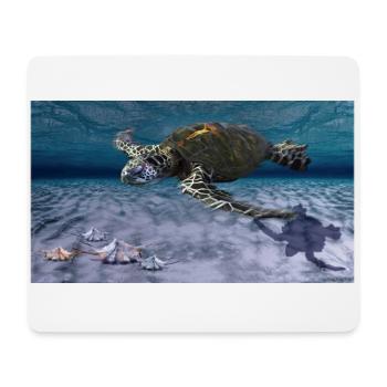 Tortue cadre - Tapis de souris (format paysage) - blanc - Devant