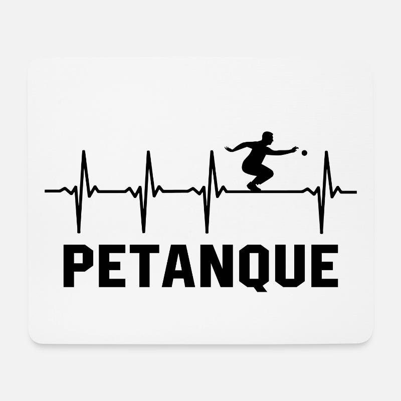 Petanque Boule Herzschlag Boccia Spieler - Mousepad (Querformat) - Weiß