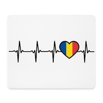 Romania Flag Heartbeat Romanian - Mouse Pad (horizontal) - white - Front
