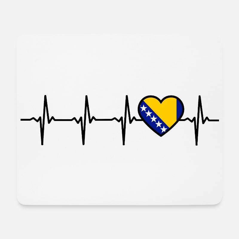Bosnien Herzegowina Fahne Flaggen - Mousepad (Querformat) - Weiß
