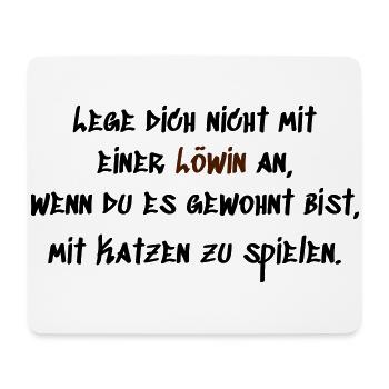 Löwin Katzen - Mousepad (Querformat) - Weiß - Vorne