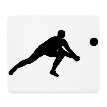 Black silhouette of a volleyball player - Mouse Pad (horizontal) - white - Front