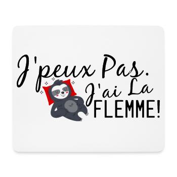 j peux pas j ai la flemme - Tapis de souris (format paysage) - blanc - Devant