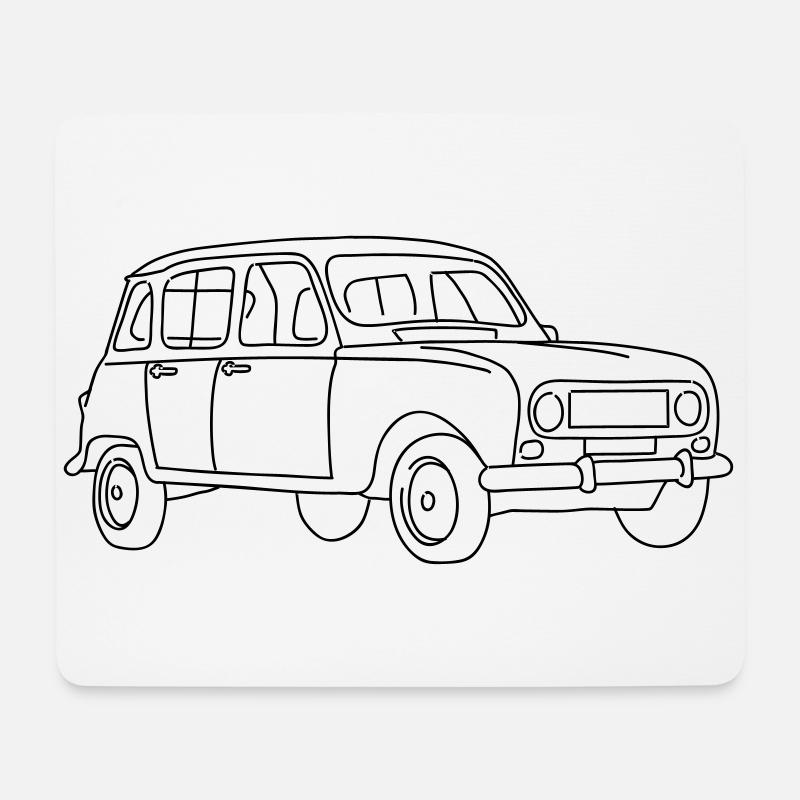 R4 (Auto) - Mousepad (Querformat) - Weiß