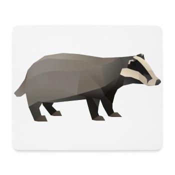 Badger forest animal conservation gift polygon - Mouse Pad (horizontal) - white - Front