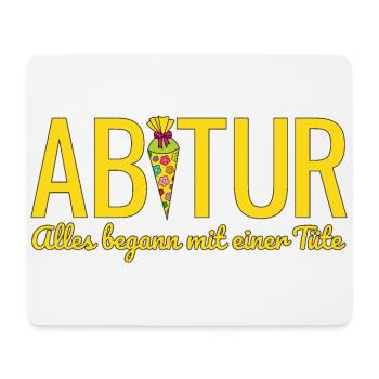 Abi 2026 Alles begann mit einer Tüte Abitur 2026 - Mousepad (Querformat) - Weiß - Vorne