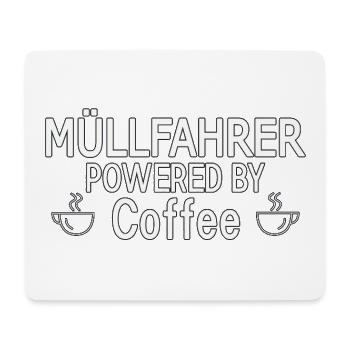 Garbage Driver Powered By Coffee - Mouse Pad (horizontal) - white - Front