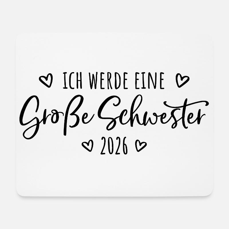 Ich werde eine große Schwester 2026 - Mousepad (Querformat) - Weiß