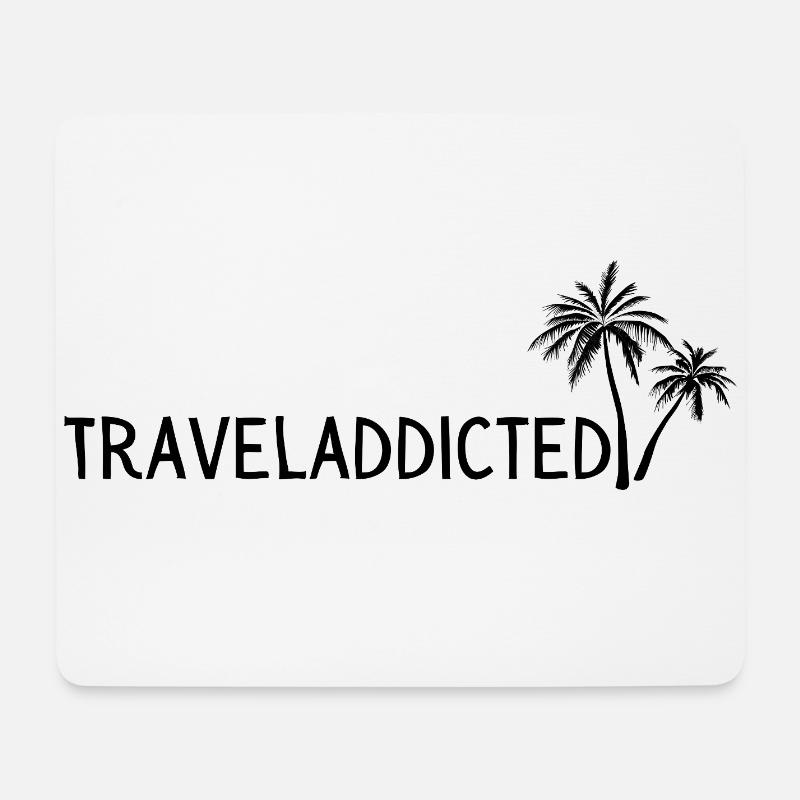 Traveladdicted Palme - Mousepad (Querformat) - Weiß