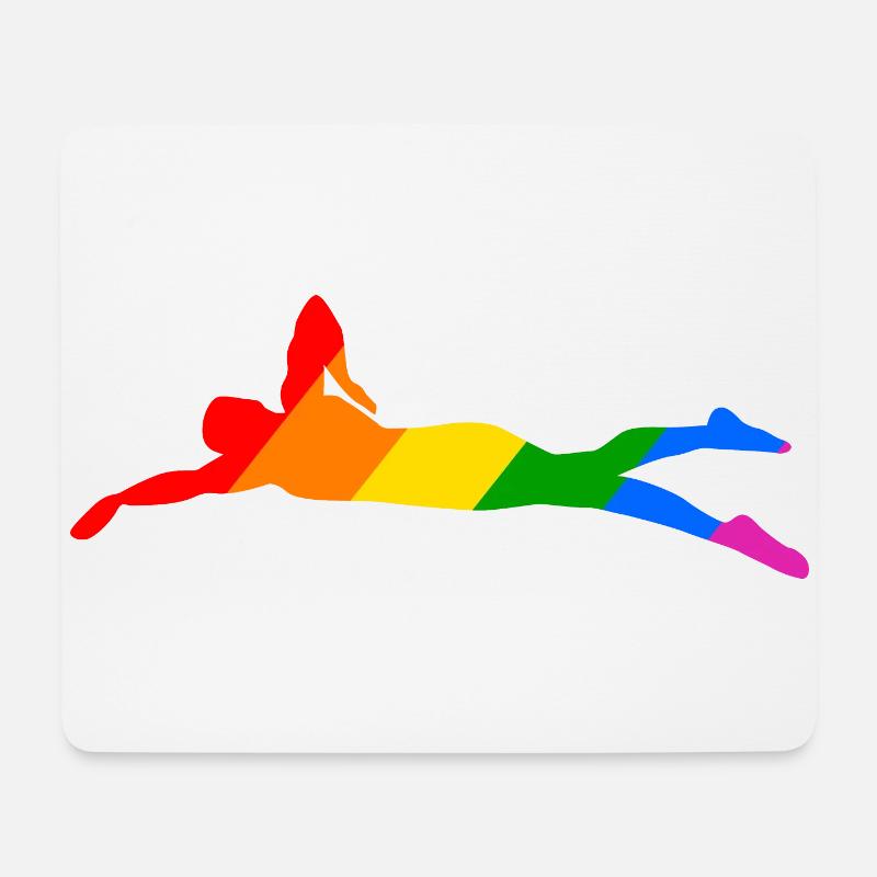 Rainbow Swimmer - Mousepad (Querformat) - Weiß