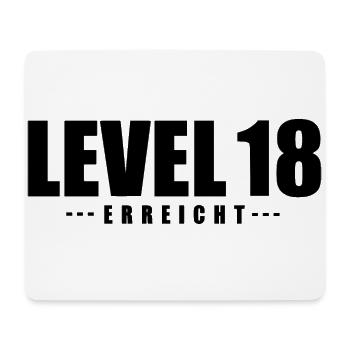 Level 18 erreicht [black] - Mousepad (Querformat) - Weiß - Vorne