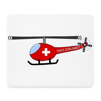 Helicopter Switzerland Flag Children - Mouse Pad (horizontal) - white - Front