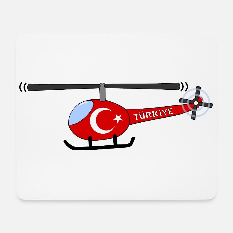Hubschrauber Türkiye Flagge Kinder - Mousepad (Querformat) - Weiß